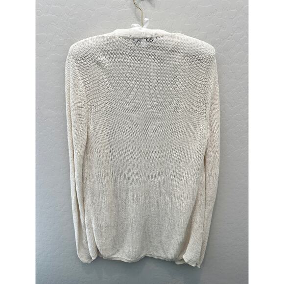 UNIQLO x Ines de la Fressange | Cream Open Knit Linen Cardigan | Large - Picture 4 of 7